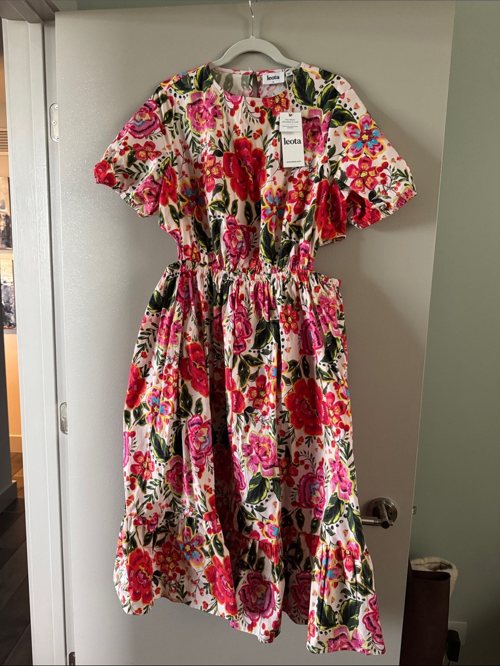 Leota Pink & Red Floral Dress